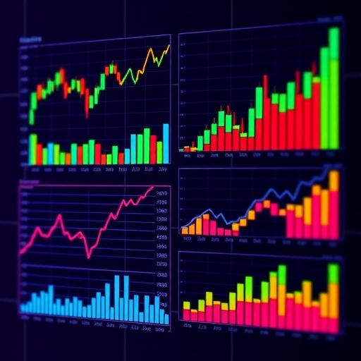 顯示多樣金融數據的彩色圖表