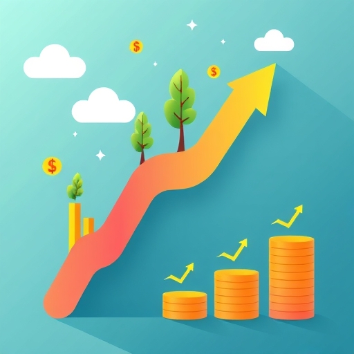 象徵市場趨勢與投資機會的抽象圖