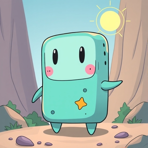 一個可愛的BMO角色正在進行冒險。