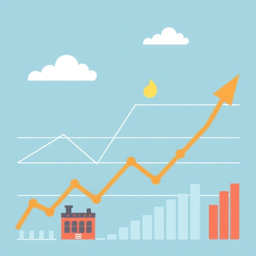 經濟數據分析與網絡連接的抽象圖示