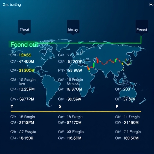 一張描繪亞洲外匯交易時段的插圖，突顯東京、悉尼等亞洲金融城市。