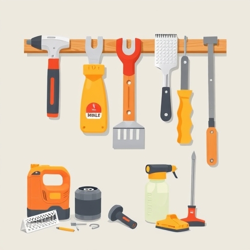 居家修繕工具的插畫