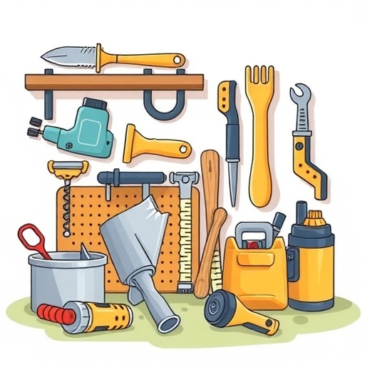 居家修繕工具的插畫