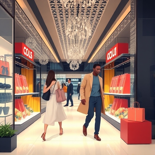 一位顧客正在選購高價商品，展現奢華購物體驗。