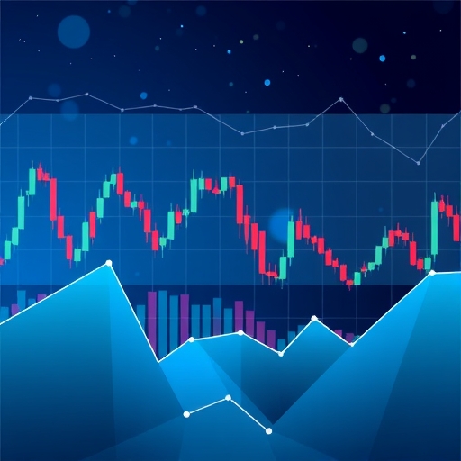 一張描繪股市走勢與交易活動的技術分析圖