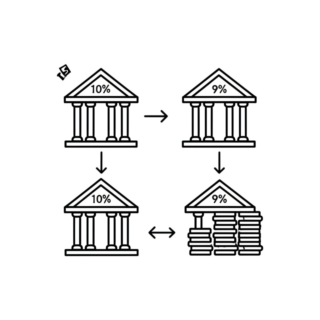 降準前後商業銀行資金流向與貸款能力的比較示意圖