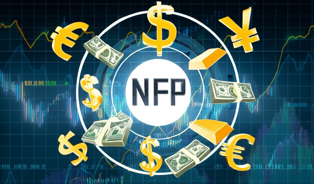 全球金融市場資金流動與非農就業數據引發的資產波動圖示