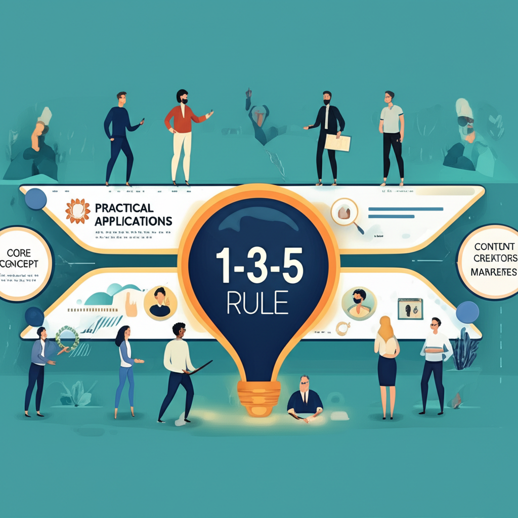 1-3-5 法則應用旅程圖，啟發內容創作者與行銷人員的專業插圖