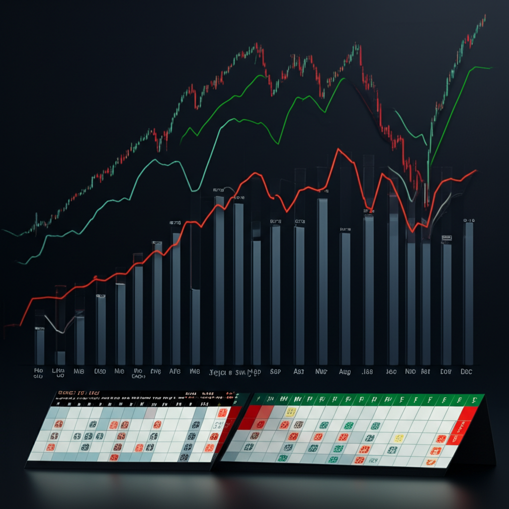股市圖表顯示美東時間上午9:30至下午4:00高活躍度,行事曆標註平日並排除假日