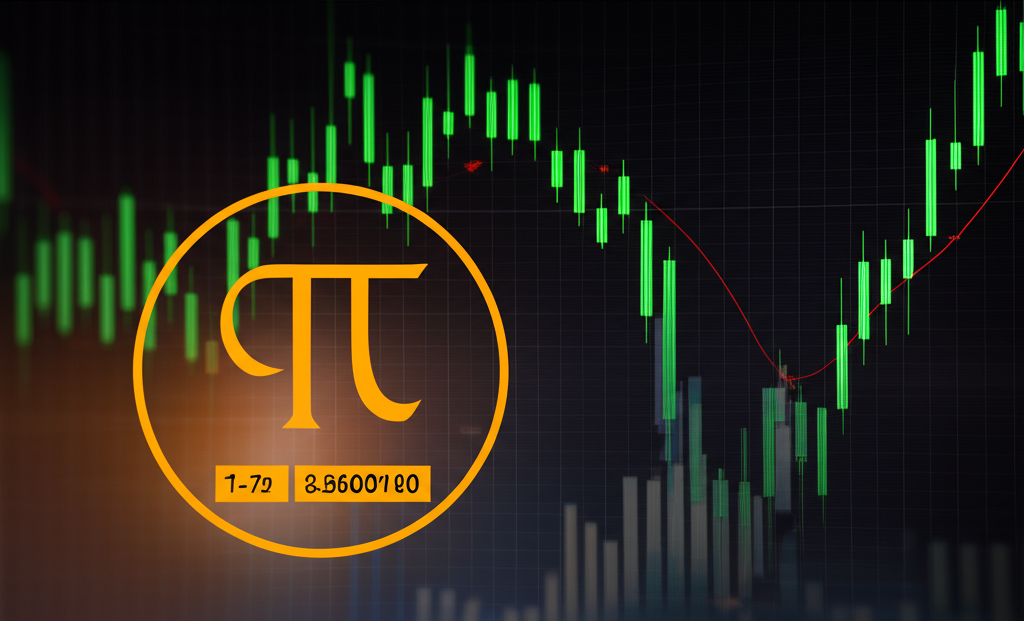 斐波那契序列數字與黃金比例的視覺表示,背景為市場圖表的插圖