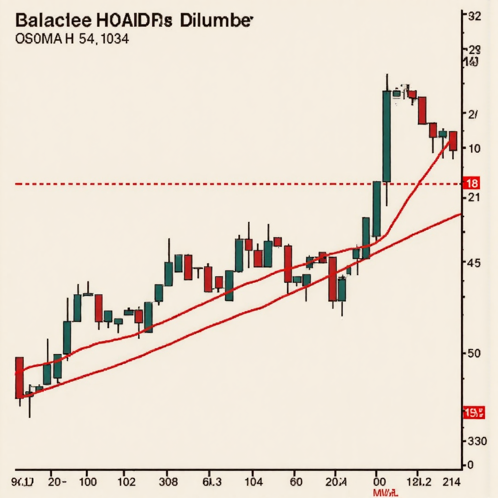 股市圖表顯示價格在狹窄橫向範圍內波動,標示支撐與阻力水平