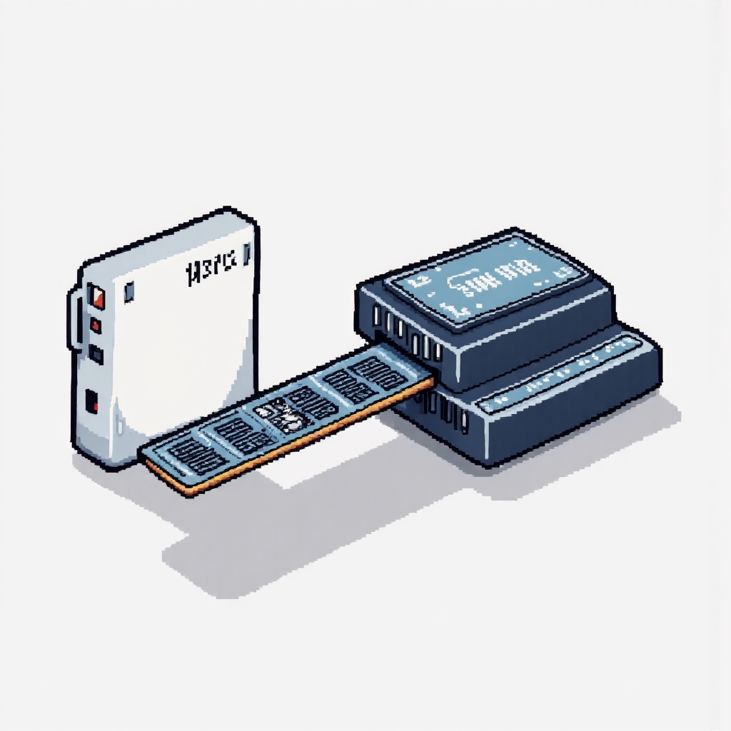 電腦 RAM 模組延伸至數位帳本，展示 Swap 空間的功能